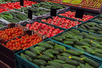 sale of vegetables in a supermarket