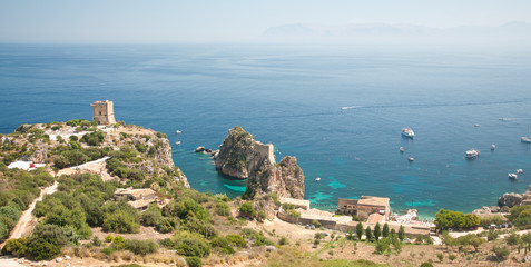 Fototapeta na wymiar Faraglioni di Scopello , Castellammare del Golfo (Trapani), Sicilia