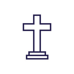 wooden cross religious isolated icon