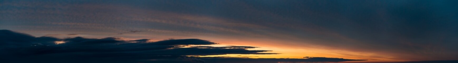 Fantastic dark thunderclouds, sky panorama