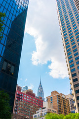 New York NYC - Chrysler building between two skyscapers