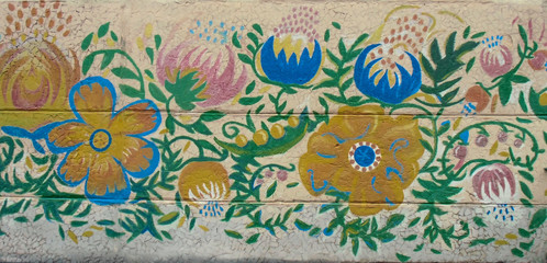 floral ornament painted on the wall