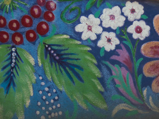 floral ornament painted on the wall