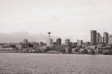 Fototapeta premium View of Seattle in black and white