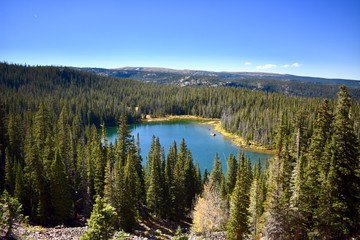 Fototapeta na wymiar Overlooking one of the Cataract Lakes in the Gore Range of Colorado.