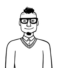 Doodle sketch of hipster.