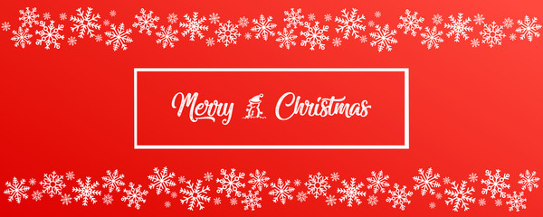 abstract Christmas card with tree and snowflakes with Red Background and place for your text