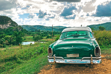 American classic car / Valley of Vinales, Cuba