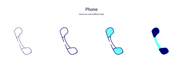 Phone Vector Icon with 4 Different Style
