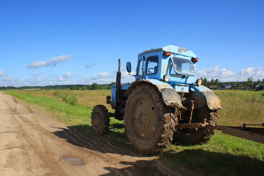 Tractor in field
