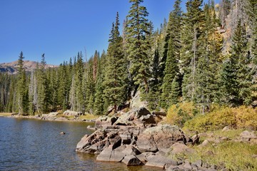 Mirror lake in the Gore Range of the Colorado Rockies.