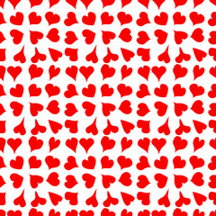 EPS 10 vector. Seamless pattern with red hearts.