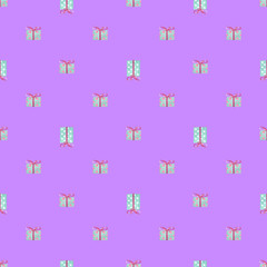 Christmas holiday present composition. Gift, christmas new year and sale concept seamless pattern