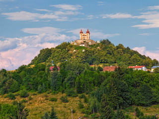 Fototapeta premium Calvary on Scharffenberg hill in Banska Stiavnica, Slovakia