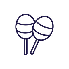maracas mexican culture fill style icon
