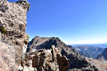 Fototapeta na wymiar Razorback ridge-lines are part of what make the Gore Range in the Colorado Rockies so rugged.