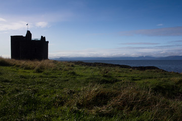 Fototapeta na wymiar Scottish Castle on the coast of Ayrshire in Scotland 