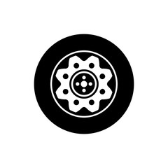 car wheel icon trendy flat design