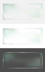 Fototapeta na wymiar Realistic transparent glass or plastic plate