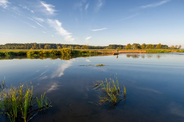 Rzeka Narew, Wieś nad Narwią, Krajobraz wiejski Podlasia © podlaski49