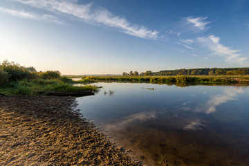 Rzeka Narew, Wieś nad Narwią, Krajobraz wiejski Podlasia © podlaski49