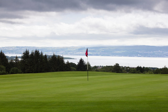 View from a Scottish golf green on the west coast of Scotland