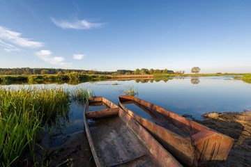 Rzeka Narew, Wieś nad Narwią, Krajobraz wiejski Podlasia © podlaski49