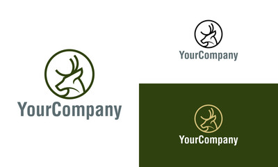 Minimalist deer logo icon design template elements. Simple minimalist template graphic illustration. Creative vector emblem, for icon or design concept.