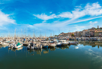 Yachts anchored in port in Cannes