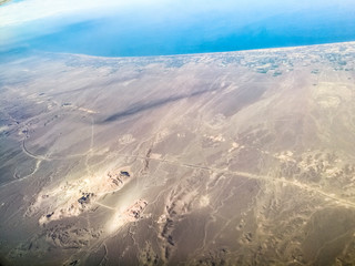 Saudi Arabia Desert View From Airplane
