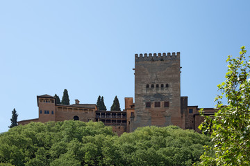 Fototapeta na wymiar View to Alhambra from Albaicin district of Granada, Spain