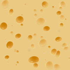 Cheese texture with large holes. Seamless pattern. Vector realistic appetizing illustration of a useful meal