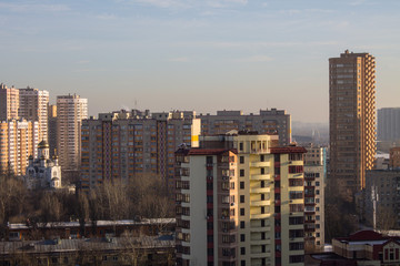 Fototapeta na wymiar panoramic view of the modern city Reutov Russia