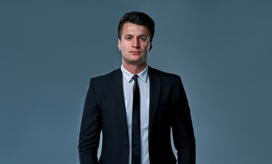 Man on gray background