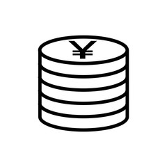 yen - coin icon vector design template