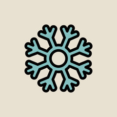 Snowflake icon simple flat style Christmas symbol