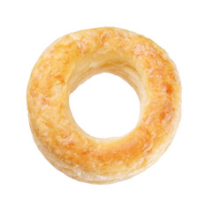 Letter O made with cookie or biscuit isolated on white