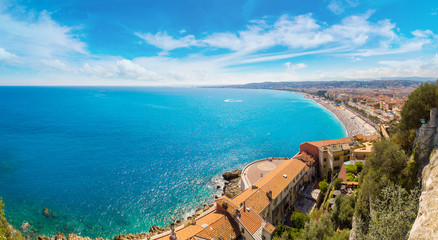 Panoramic view of beach in Nice