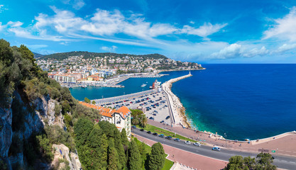 Fototapeta premium Panoramic view of port in Nice