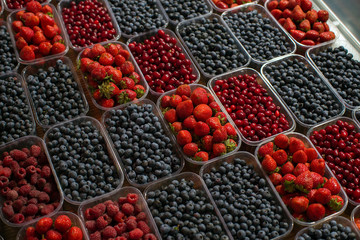 Ukraine, sale of berries in the store