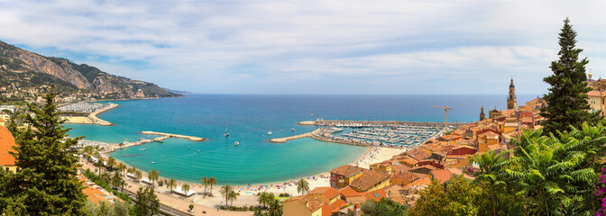 Fototapeta premium Panoramic view of Menton, France