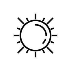 sun outline icon. vector illustration. Isolated on white background.