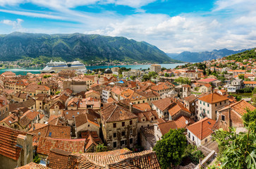 Panorama of Kotor in Montenegro