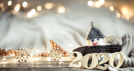 Background festive new year background with numbers 2020.