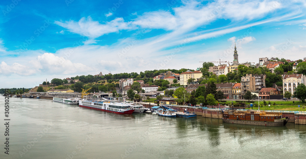 Wall mural Belgrade cityscape in Serbia