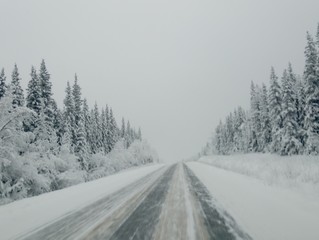 Obraz premium snowy road