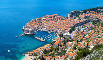 Aerial view of old city Dubrovnik