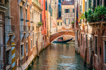 Obraz na płótnie Canvas Traditional canal street in Venice, Italy