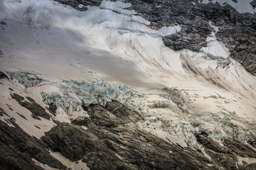 Gletscher und Schnee im Mount Cook Nationalpark in Neuseeland