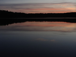 sunset over the lake